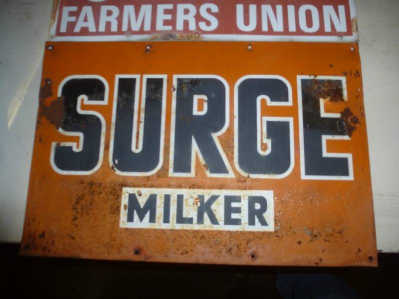 Farmers Union & Surge Tin Signs