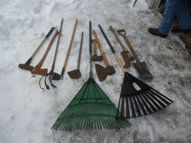 Rakes, Shovels, Hoes, Axe