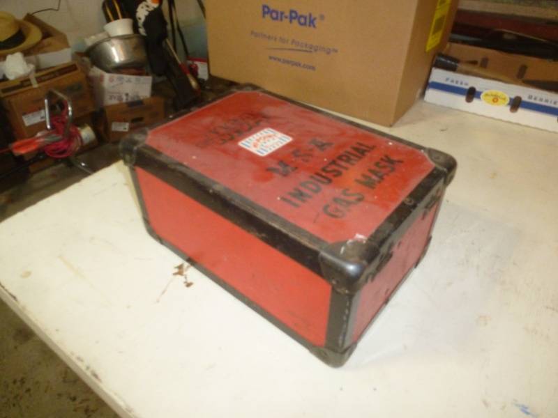 Antique Industrial Gas Mask Storage Box