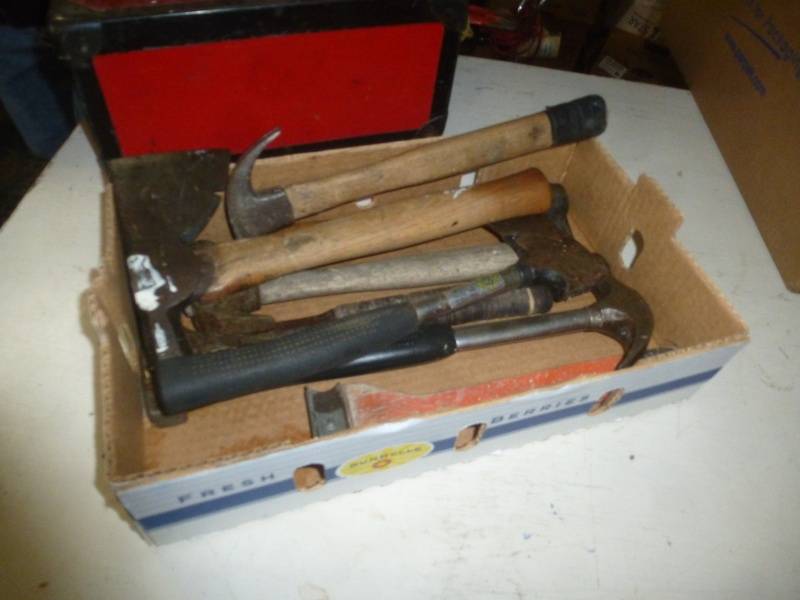 Assorted Axes, Hammers, Scrapers