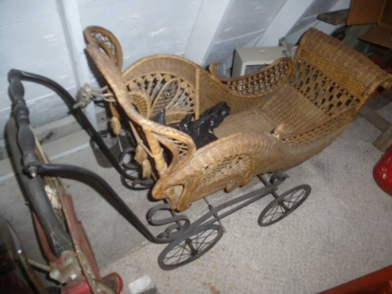 Wicker Baby Carriage