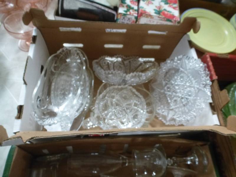 Crystal Wine Goblets, Relish Dish Ware