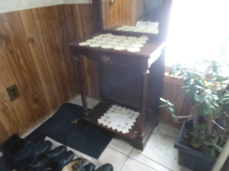Antique Hat Rack with Mirror