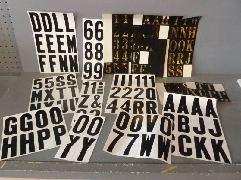 lot 138 image: Sticker Numbers  Letters