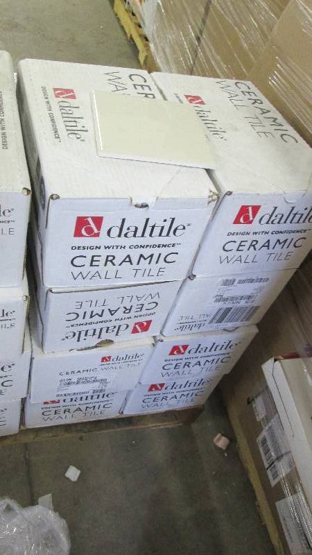lot 11 image: 9 Cases Daltile Almond 6 in. x 6 in...