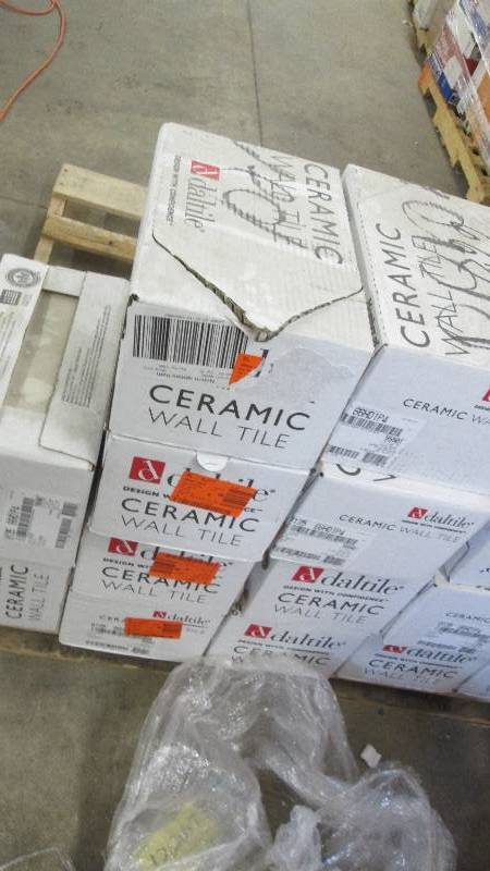 lot 12 image: 9 Cases Daltile Almond 6 in. x 6 in...