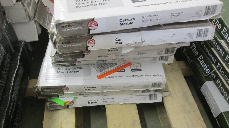 lot 76 image: 9 Cases TrafficMaster Carrara Marbl...