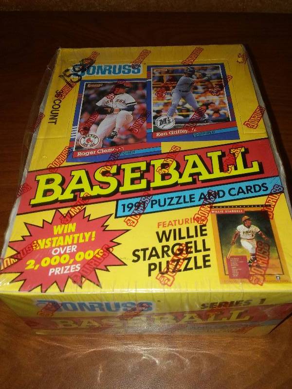 lot 43 image: 1991 Donruss MLB Baseball Series 1. 36 count wax packs,