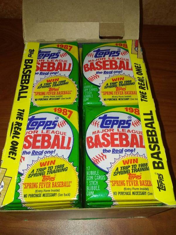 lot 45 image: 1987 Topps MLB Baseball, 36 count wax packs