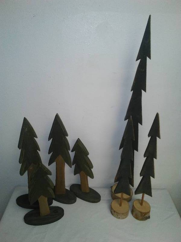 � 7 Wood Tree�s Home Dcor, heights vary from 12-30 inches