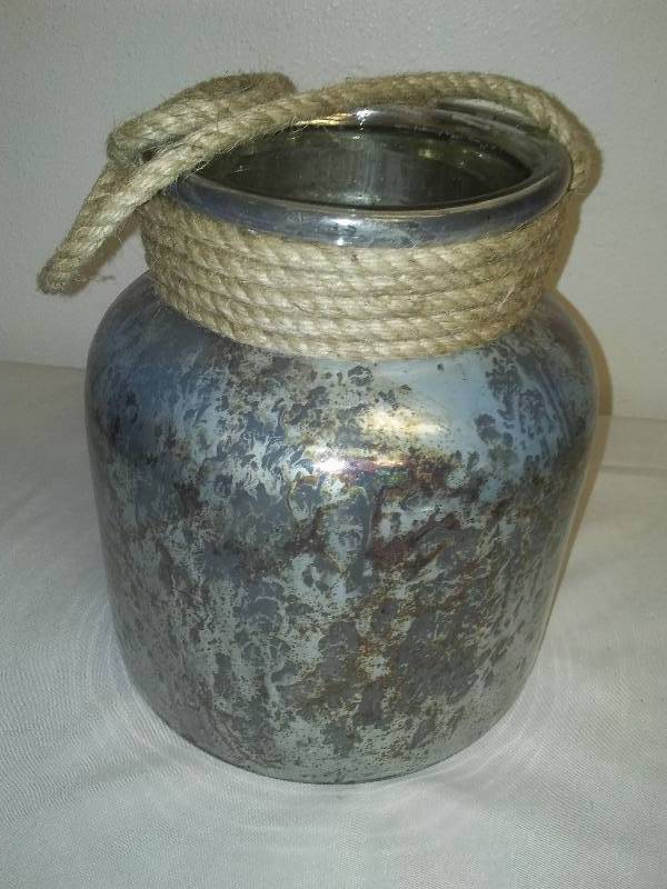� Glass and Rope Dcor Jar, 9 in.
