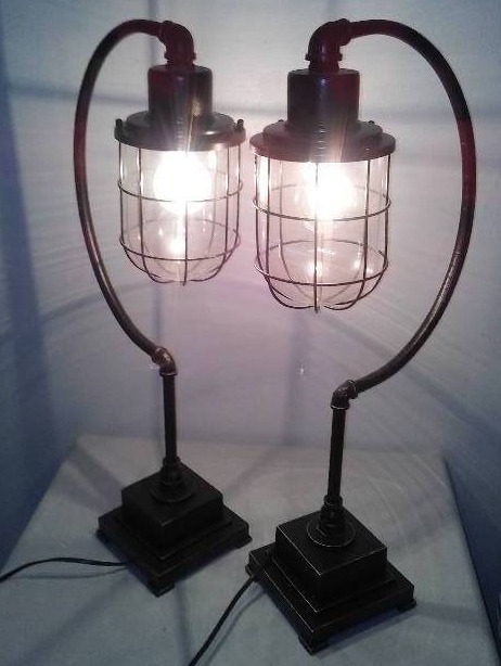 Cage Table Lamps (2) 33 in. tall, testedwork