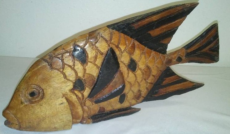 Hand Carved Wooden Fish Dcor