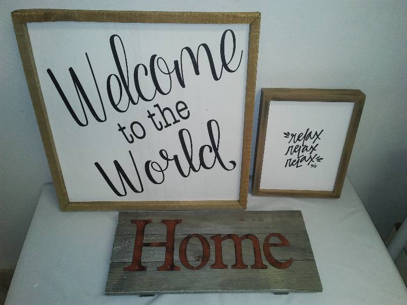 Wall Dcor (3) Home Relax, Welcome, 6 in.
