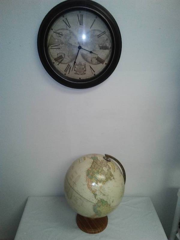 Old World Style Clock and Globe