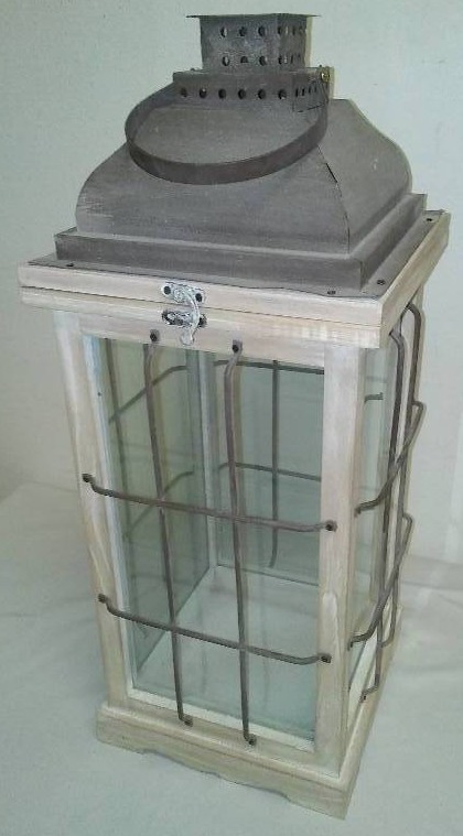 Glass Lantern, 22 in High