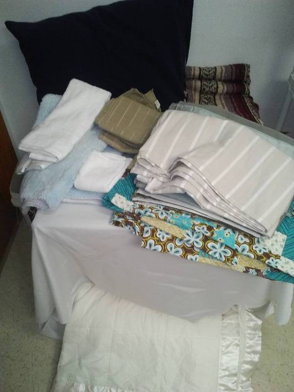 Misc. Linens, rugs, towels, blankets, pillow, shower curtain and more