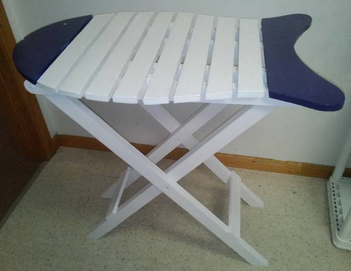 Collapsible Wood Fish Table, top is 30 in. long