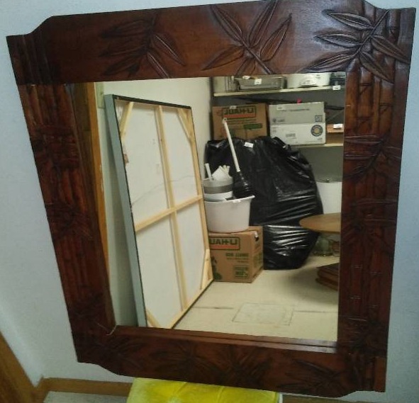 Carved Wood Frame Mirror, 32 x 28