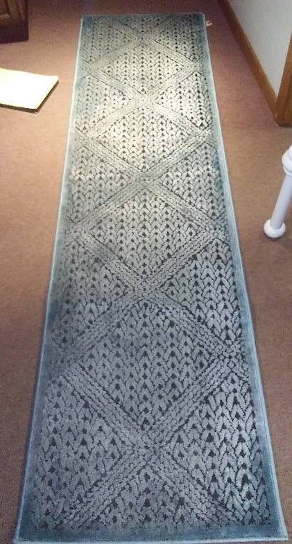Area Rug Devonshire 1.10 x 7.2 ft. Aqua by Weathered Treasures