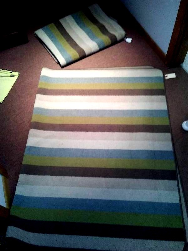 Area Rug Striped (2) 4 x 6 ft. by Dawson, Rubber backed