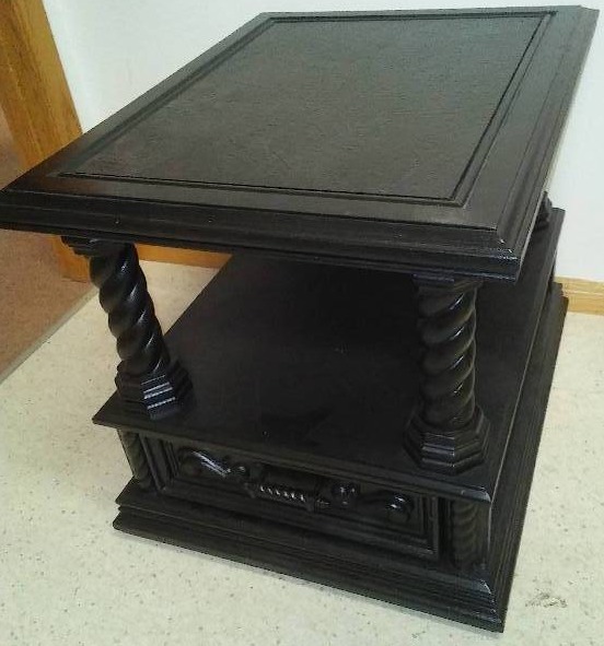 Black End Table, 27 x 21 � x 21 � in.