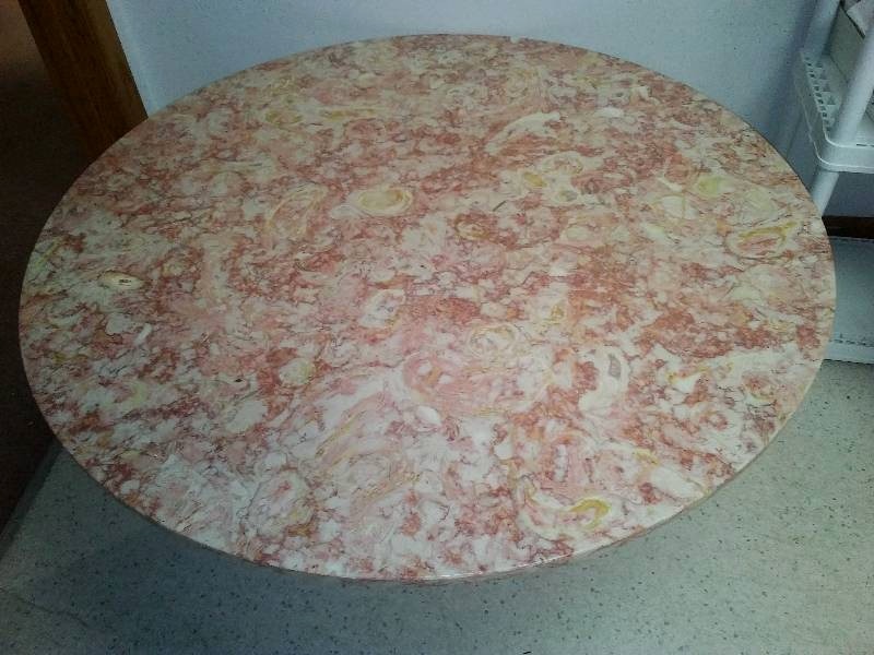 Italian Marble Top Occasional table, 40 in. diameter, 17 in. H