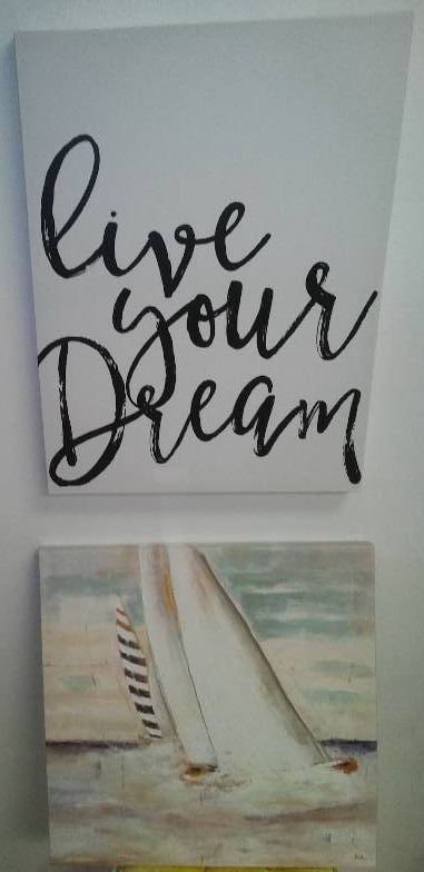 Artwork, Sailboat (20 x 20 in.) and Dream (24 x 18 in.)