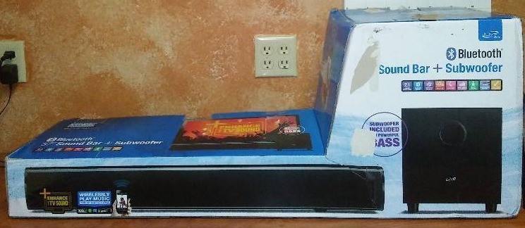 NEW, ILIVE Blue Wireless Sound Bar and Subwoofer