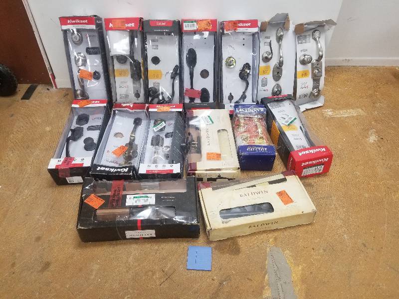 Lot Assorted Entry Door Lock Sets in Assorted Styles and Colors not fully inspected  some complete some not, some maybe missing keys