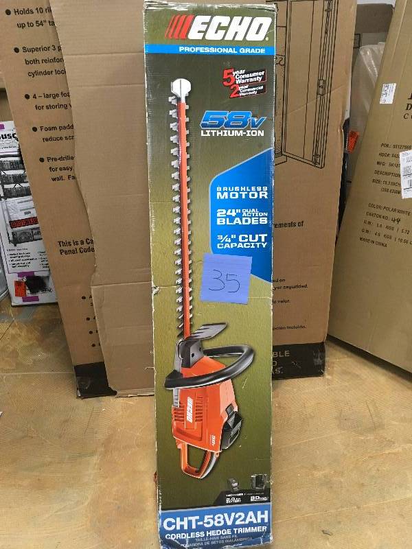 EHCO 58V Lithium-Ion Brushless Cordless 22 Hedge Trimmer not used
