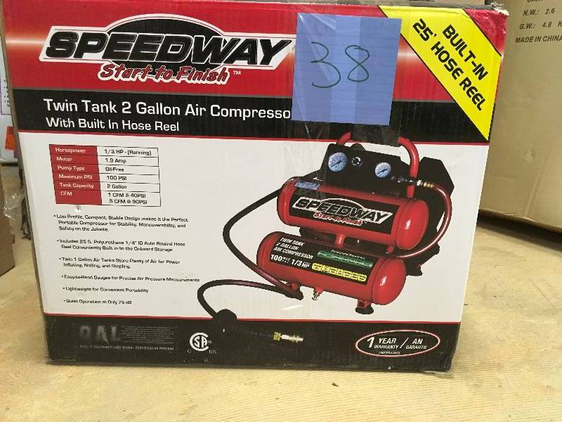 Speedway Twin Tank 2 Gallon Air Compressor not used