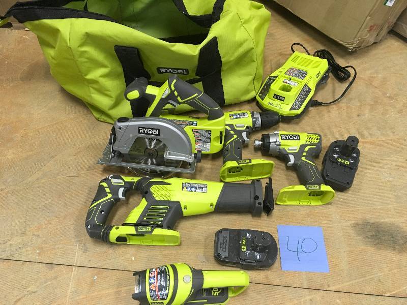 Ryobi 18Volt One 5 Tool Combo Kit used in very good working condition