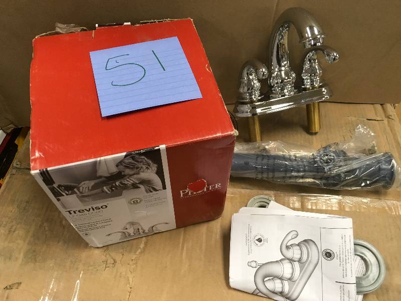 Pfister Treviso 4 Centerset  Lavatory Faucet in Polished Chrome Finish open box