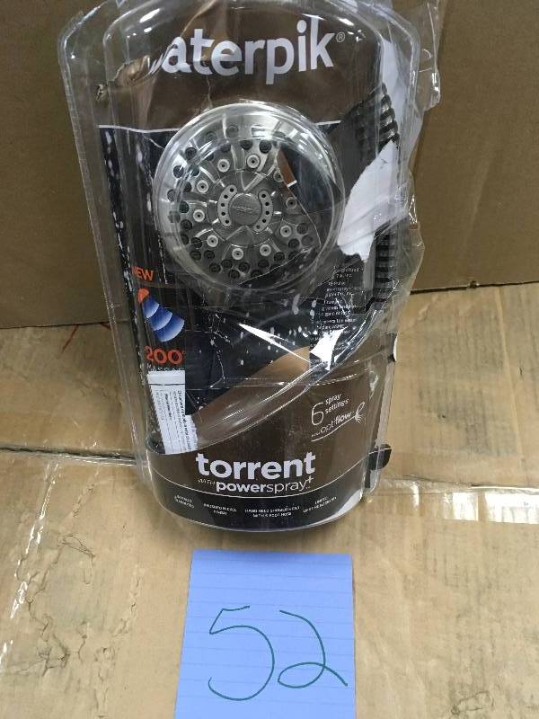 Waterpik Torrent 6-Spray 3.5 in. Hand Shower in Brushed Nickel open box not used