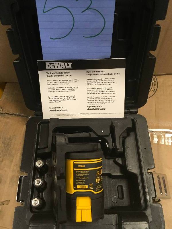 DeWalt Cross Line Laser Level open box in good working condition