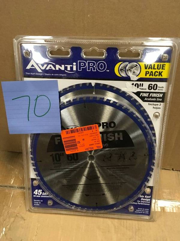 Avanti Pro 10in. X 60-Tooth Fine Finish Saw Blade (2 Pack) not used