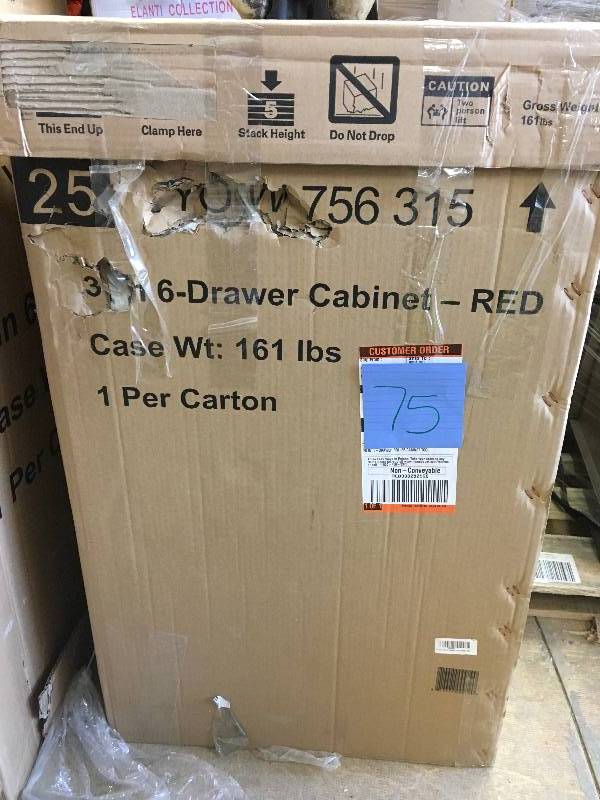 Husky 36 in. 6 Drawer Roller Tool Cabinet-Red