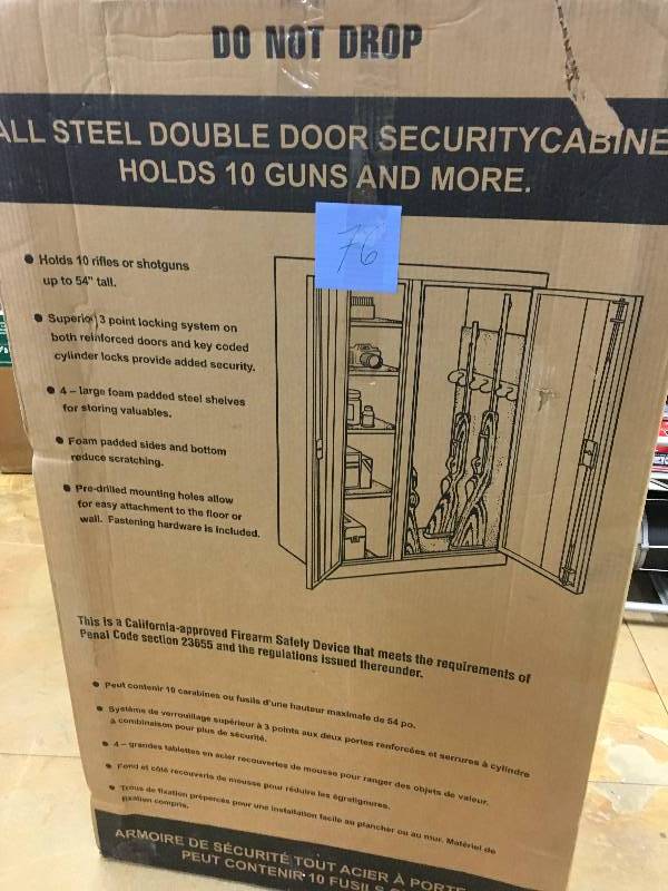 Stack-On 10 Gun Double Door Steel Security Cabinet not used