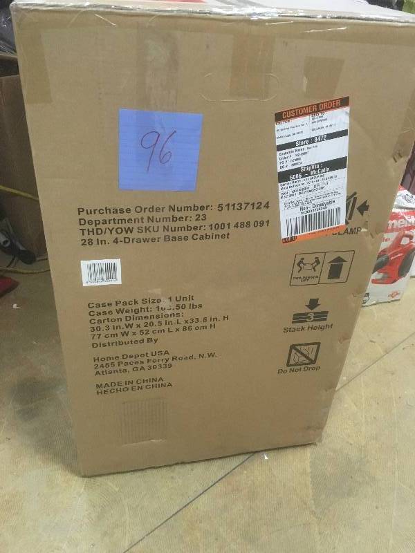 Husky 28 4-Drawer Garage Base Cabinet not used