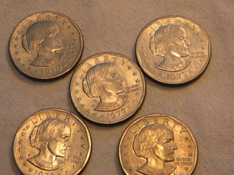 5 Susan B. Anthony Dollars