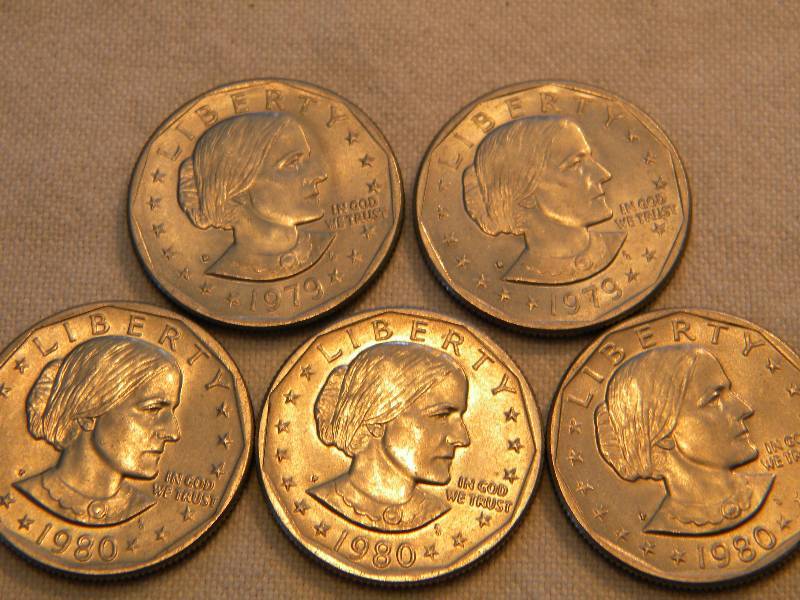 5 Susan B. Anthony Dollars
