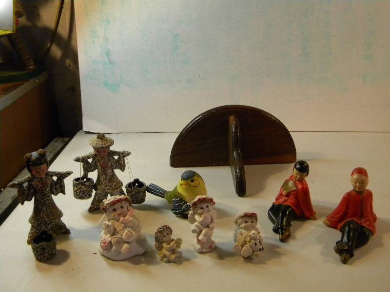 Figurines and Hanging Shelf