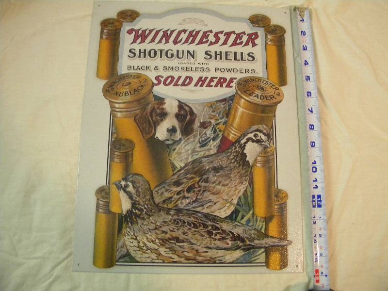 Winchester Shotgun Shells Metal Sign