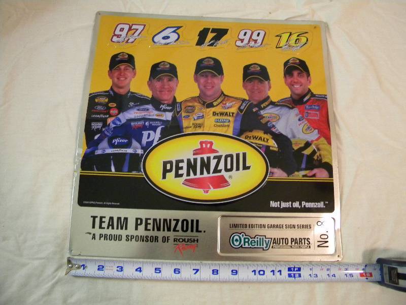 Pennzoil Racing Metal Sign