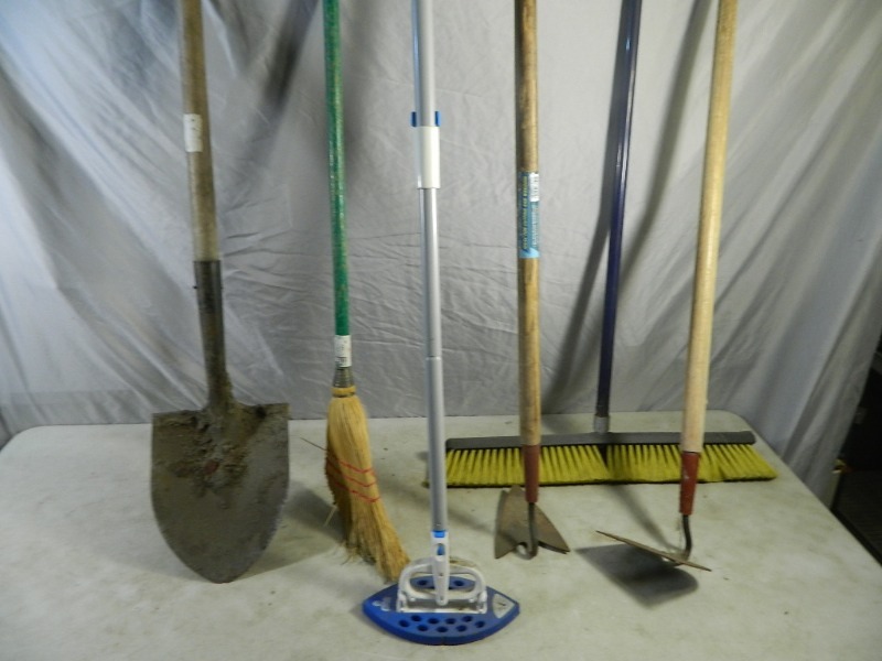 lot 101 image: Brooms, Long Handle Tools