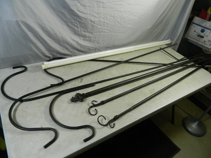 lot 102 image: Shepherds Hooks, Curtain Rods, Etc