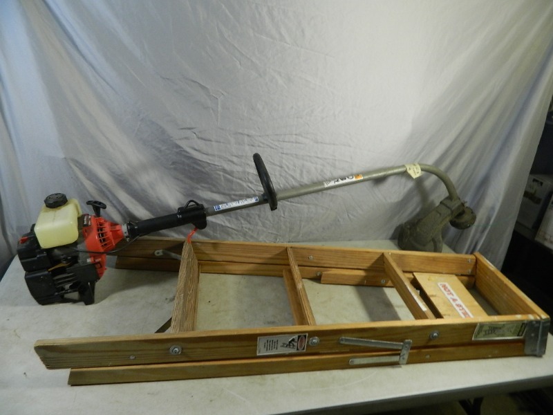 lot 103 image: String Trimmer and Step Ladder