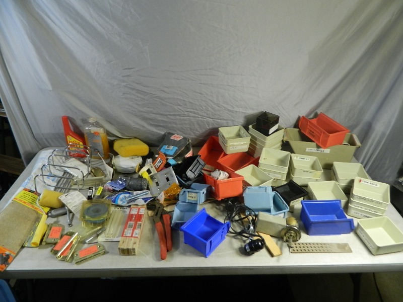 lot 112 image: Parts Bins, Tools, Hardware, Etc