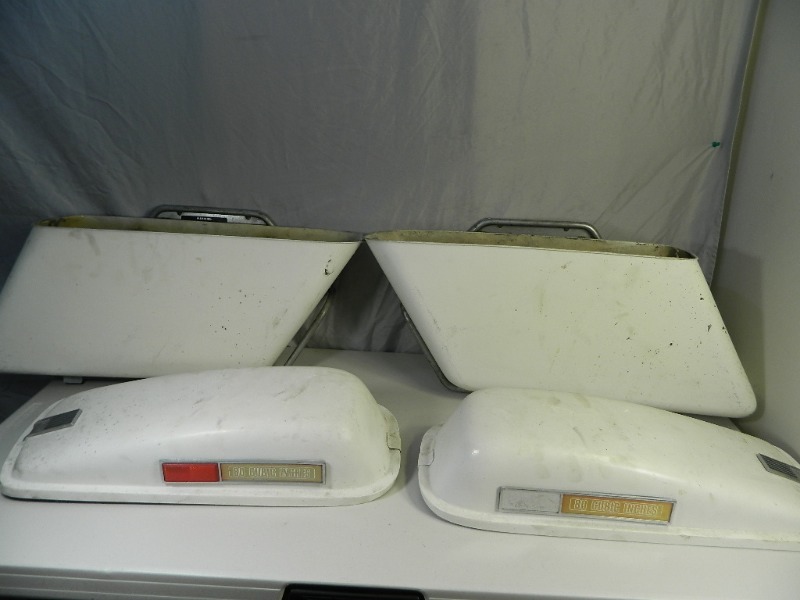 lot 46 image: Old Police Motorcycle Side Bag  Compartments